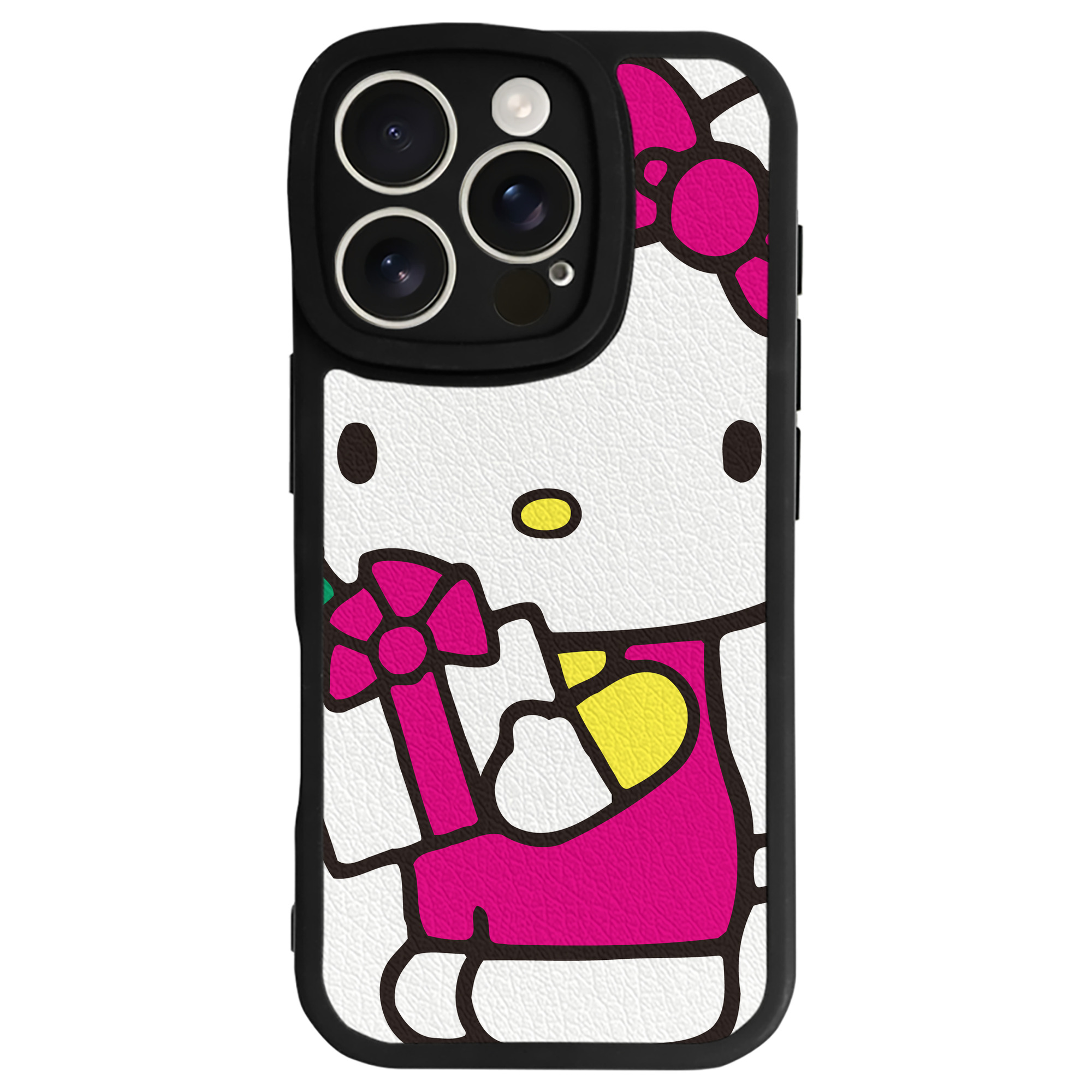 （画像用） Hello Kitty ハローキティ 【iPhone 16シリーズ対応】シリコンスマホケース（レザー調） 材質：シリコン